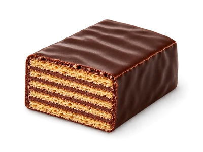 Wafer ricoperto di cioccolato fondente